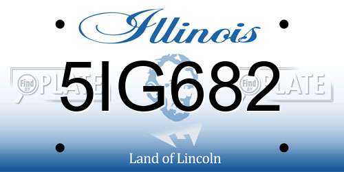 5IG682 Illinois License Plate