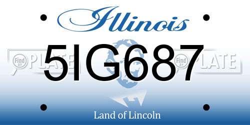 5IG687 Illinois License Plate