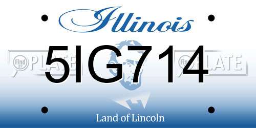 5IG714 Illinois License Plate