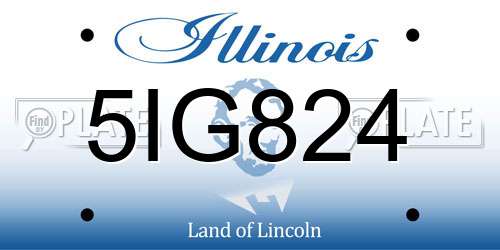 5IG824 Illinois License Plate