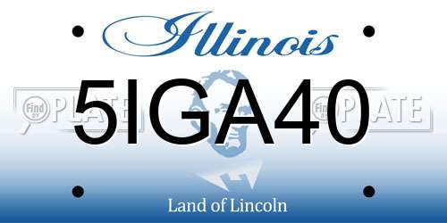 5IGA40 Illinois License Plate