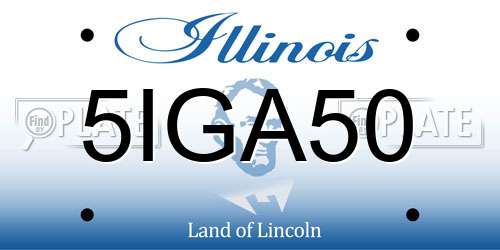 5IGA50 Illinois License Plate