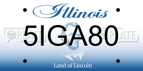 5IGA80 Illinois License Plate