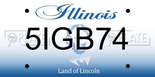 5IGB74 Illinois License Plate