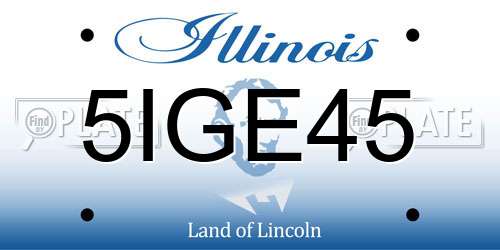 5IGE45 Illinois License Plate