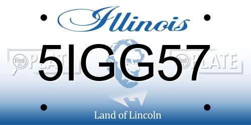 5IGG57 Illinois License Plate
