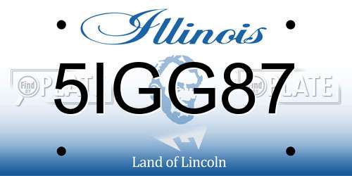 5IGG87 Illinois License Plate