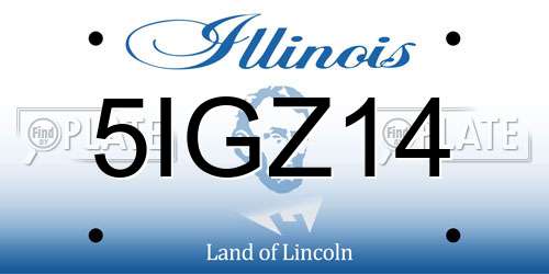 5IGZ14 Illinois License Plate