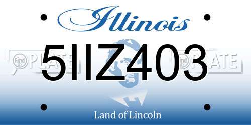 5IIZ403 Illinois License Plate