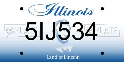 5IJ534 Illinois License Plate