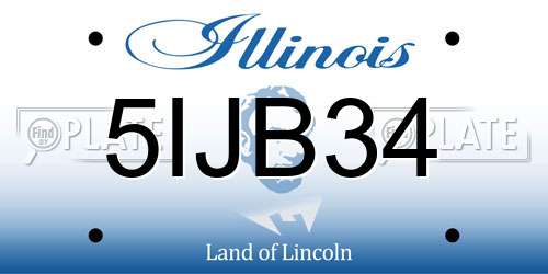 5IJB34 Illinois License Plate