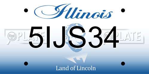 5IJS34 Illinois License Plate