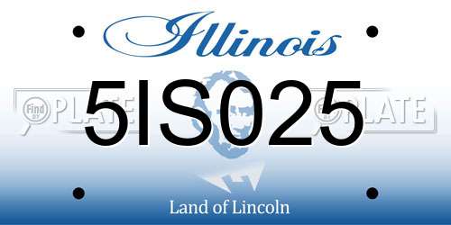 5IS025 Illinois License Plate