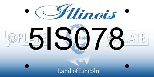 5IS078 Illinois License Plate