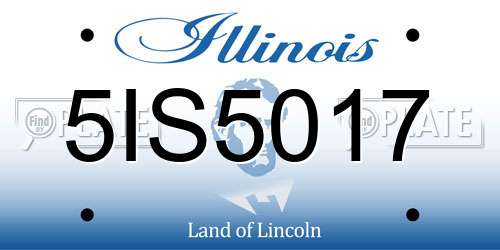 5IS5017 Illinois License Plate