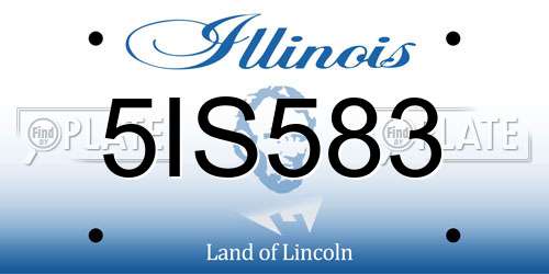 5IS583 Illinois License Plate
