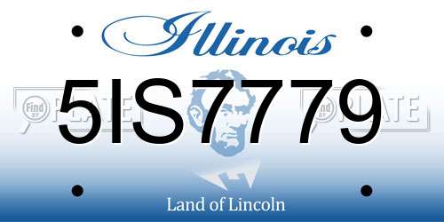 5IS7779 Illinois License Plate