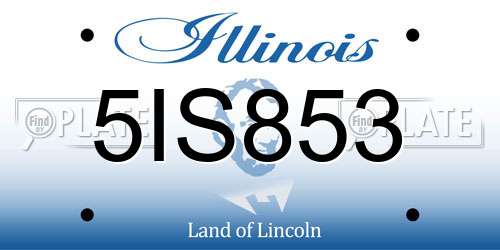 5IS853 Illinois License Plate