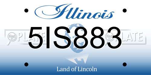 5IS883 Illinois License Plate