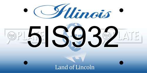5IS932 Illinois License Plate