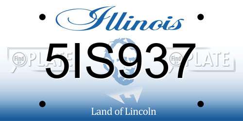 5IS937 Illinois License Plate