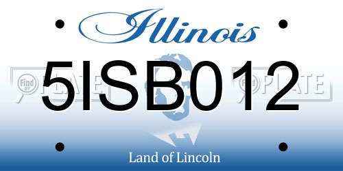 5ISB012 Illinois License Plate