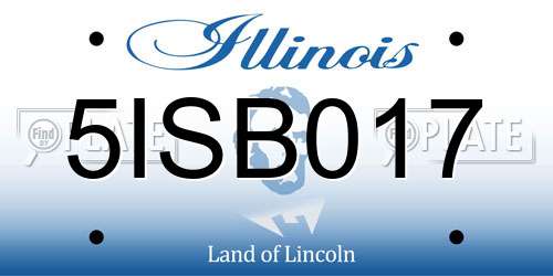5ISB017 Illinois License Plate
