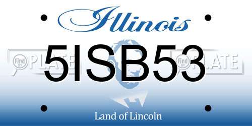 5ISB53 Illinois License Plate