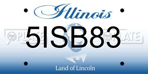 5ISB83 Illinois License Plate