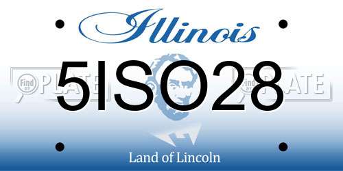 5ISO28 Illinois License Plate