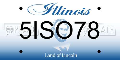 5ISO78 Illinois License Plate