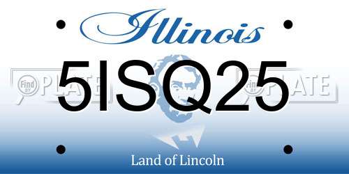 5ISQ25 Illinois License Plate