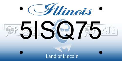 5ISQ75 Illinois License Plate
