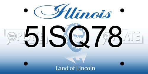 5ISQ78 Illinois License Plate