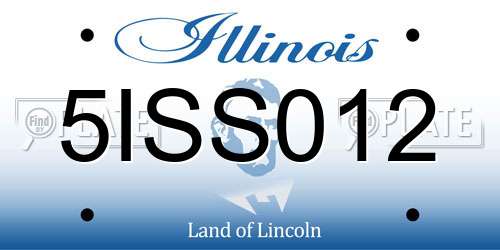 5ISS012 Illinois License Plate