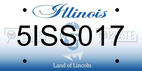 5ISS017 Illinois License Plate