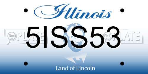 5ISS53 Illinois License Plate