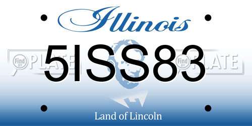 5ISS83 Illinois License Plate