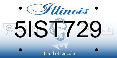 5IST729 Illinois License Plate