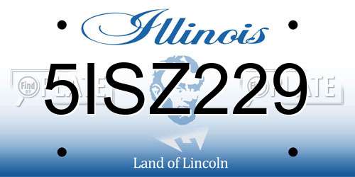 5ISZ229 Illinois License Plate