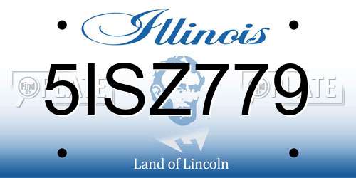 5ISZ779 Illinois License Plate