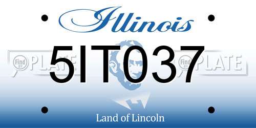 5IT037 Illinois License Plate