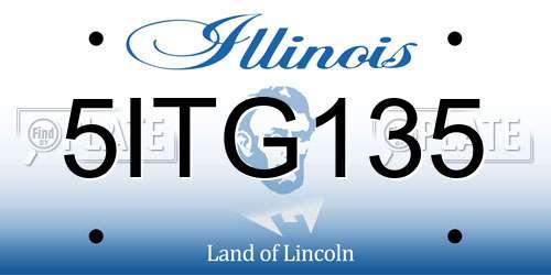 5ITG135 Illinois License Plate