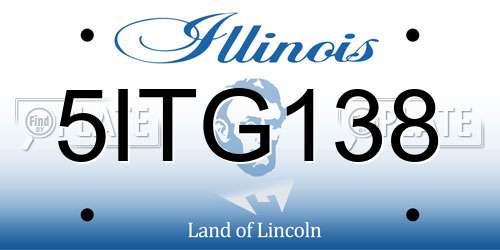 5ITG138 Illinois License Plate