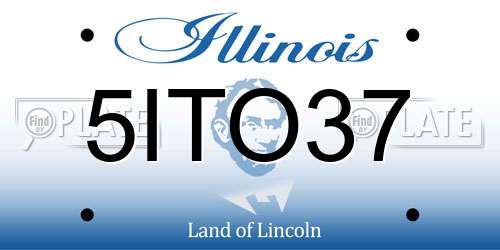 5ITO37 Illinois License Plate