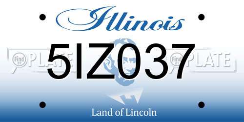 5IZ037 Illinois License Plate