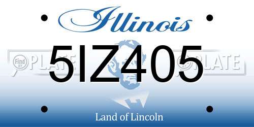 5IZ405 Illinois License Plate