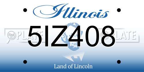 5IZ408 Illinois License Plate