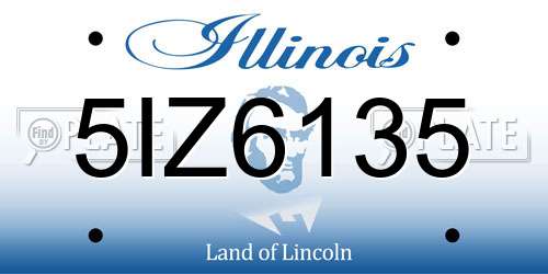 5IZ6135 Illinois License Plate