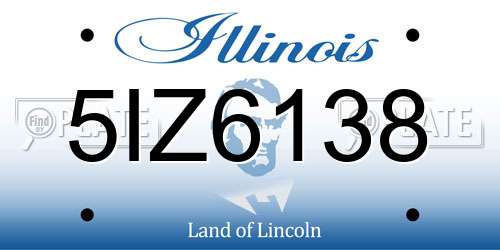5IZ6138 Illinois License Plate